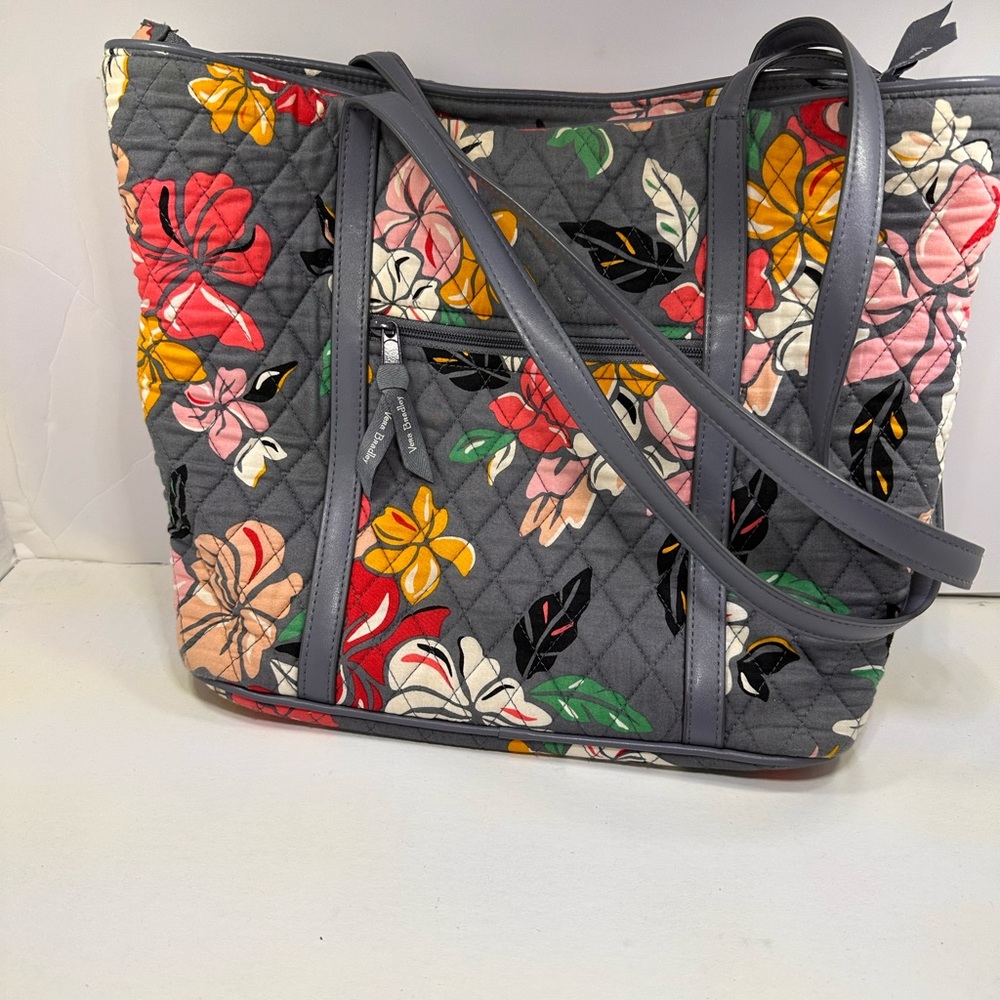 Vera Bradley Floral Coastal Paradise trimmed tote